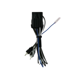 Electrical cable with multiple connectors, black background.