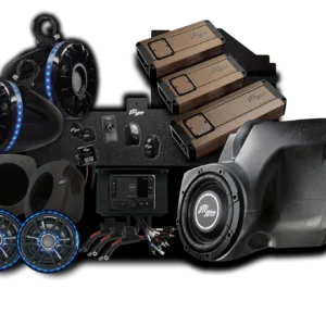 LED wake tower speakers and amplifiers