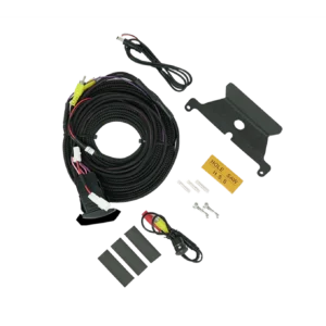 Car wiring harness with installation accessories.