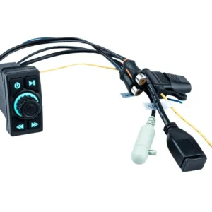 Electronic control module with various connectors.