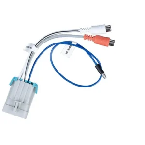Audio cable adapter with multiple connectors.