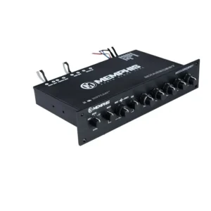 Audio equalizer with multiple control knobs.