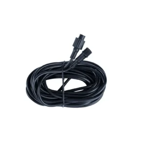 Coiled black cable with connectors.