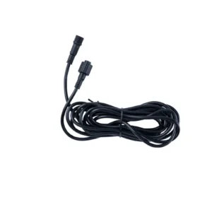 Black coiled cable with connectors on ends.