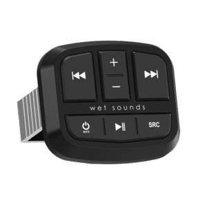 Audio control panel with multiple buttons.