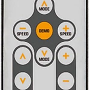 Remote control with various buttons and functions.