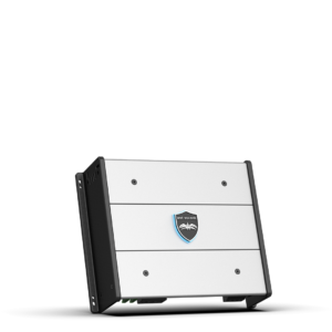 Rectangular electronic device on black background.