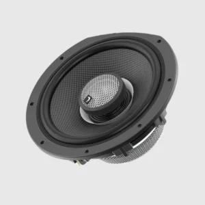 Black and gray car audio speaker.