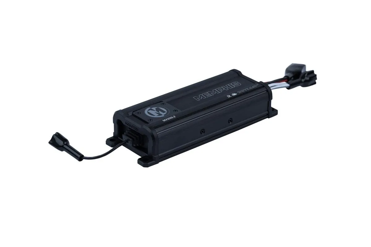 Black electronic device with connected wires.