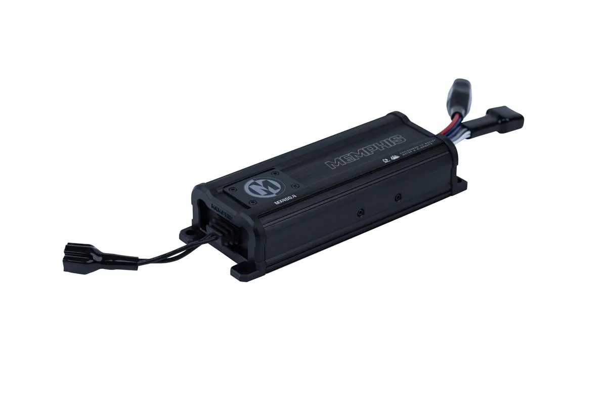 Black electronic component with attached cables.