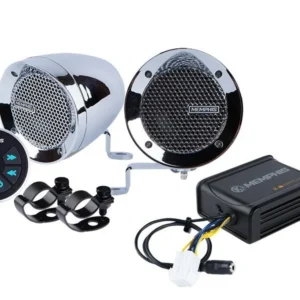 Motorcycle speakers with control and amplifier set.