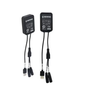 Two black USB connectors on black background.