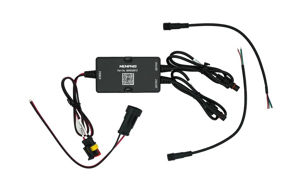Electronic device with multiple connected cables.