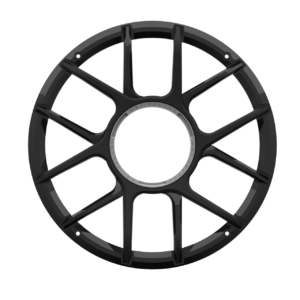 Black wheel rim on black background.