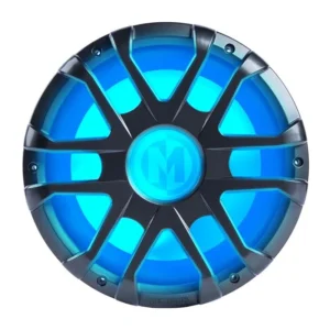 Blue and black car wheel hubcap design.