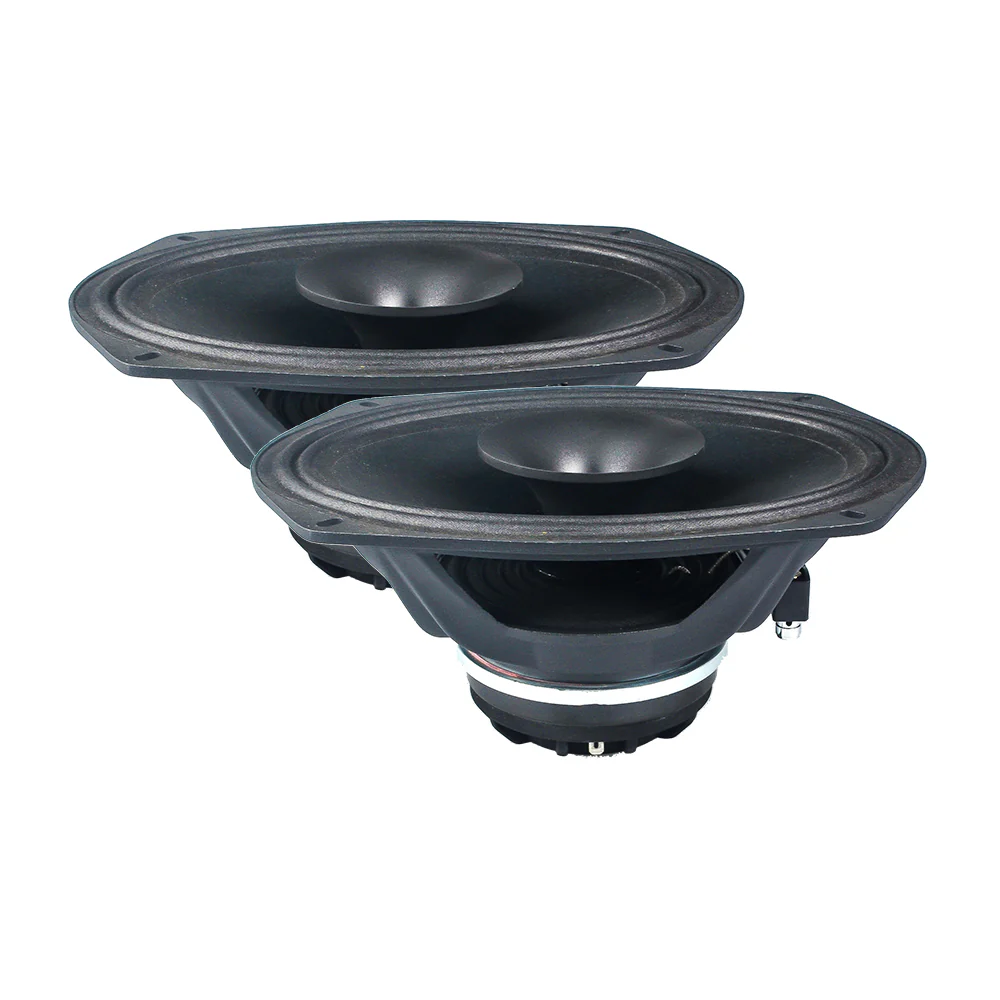 Two black oval audio speakers.