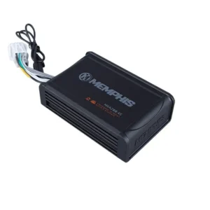Memphis car audio amplifier with wiring cables.