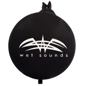 Black speaker cover with Wet Sounds logo.