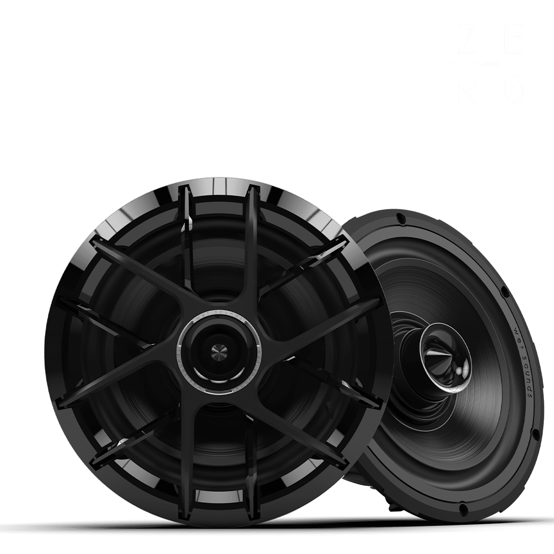 Black car speakers on dark background.