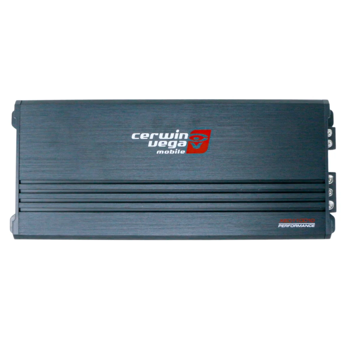 Car audio amplifier with Cerwin Vega logo.